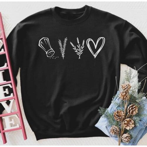 Salt Rosemary Lavender Love Sweatshirt Aesthetic Inspirational Witch Pullovers Funny Witchy Woman Sweatshirts Streetwear