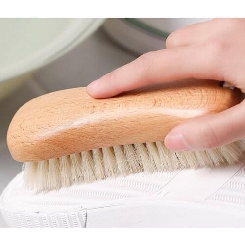 Household Beech Board Bristle Washing Brush Clothes Cleaning Brush Shoe Washing Pig Hair Scrubbing Brush Hand Washed Small Tools