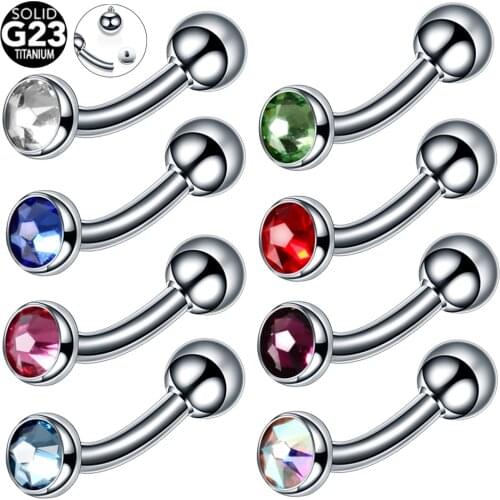 1PC G23 Titanium Eyebrow Piercings Pussy Piercing Internal Thread Curved Barbell Tongue Rings Labret Monroe Rings Body Jewelry