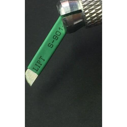 100Pcs Lamina Tebori 18 Pin Microblading Needles 0.16mm 18 for Permanent Makeup Tattoo Blade Eyebrow Manual Pen 3d Embroidery