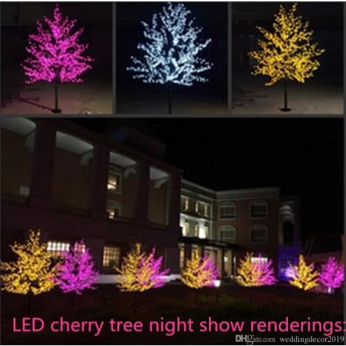 2M 6.5 feet high LED artificial cherry tree Christmas lights 1152pcs LED bulb 110 220VAC rain fairy garden decoration