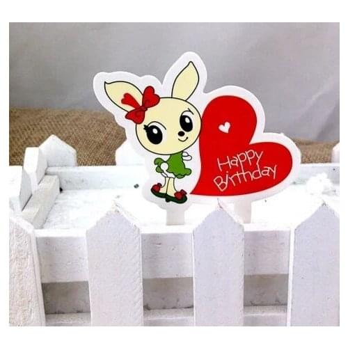 50pcs Love rabbit birthday Birthday letter Happy birthday Party Supplies Cupcake Tutu Cake birthday party decorations kids F