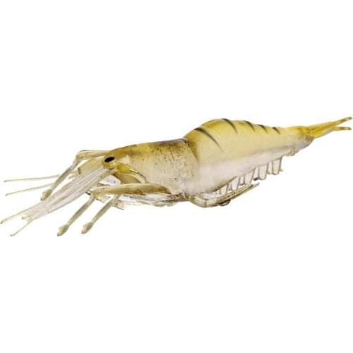 6pcs/lot 4cm Soft Shrimp Silicon Soft Artificial Bait With Hooks Swivels Tackle Shrimp Lure Carp Fishing fishing lure Glow Bait