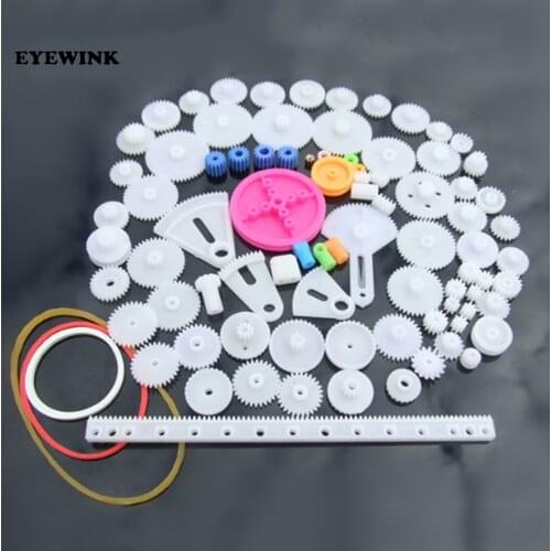 85pcs Plastic Gear Gearbox Toolkit DIY Toy Robot Ship RC Aircraft Car Single Double Gear Technology Model Craft Repair Tools