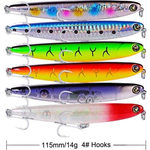 9pcs Pencil Fishing Lure Hard Bait 115mm 14g Aritificial Wobblers Crankbait Plastic Baits Pike Carp Lures Swimbait Pesca Isca