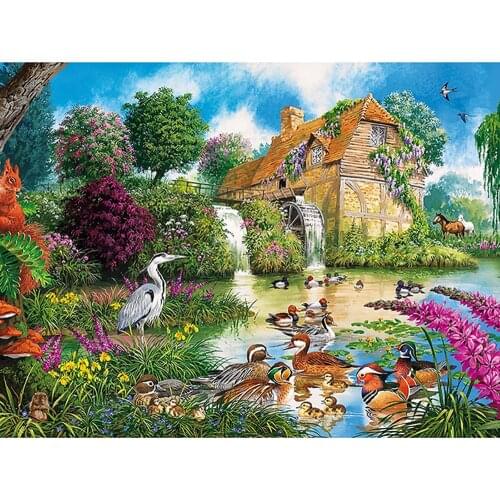 Diamond Painting Full Drill Wild Duck Mandarin Duck Mosaic DIY Diamond Painting Cross Stitch Embroidery Home Decorative Craft