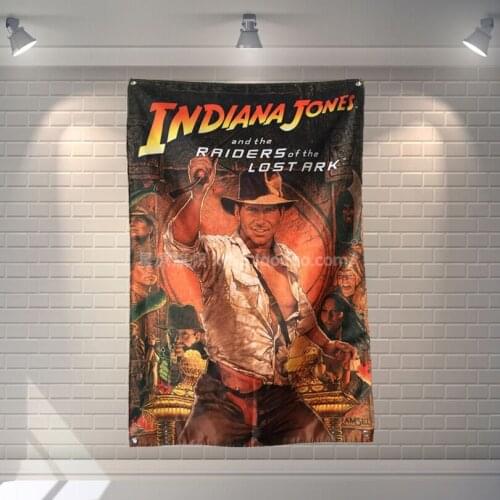 "Indiana Jones" Movie Banners Hanging Flag Poster Wall Sticker Cafe Restaurant locomotive club Live Background Decoration