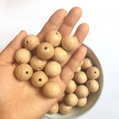 NEW 50PCS 20mm Beech Wooden Beads Round Natural Beech Beads DIY Craft Jewelry Accessories Unfinished Wood Beads High Quality