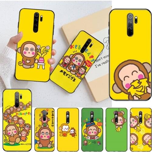 CUTEWANAN Cute cartoon osaru no Monkichi monkey Coque Shell Phone Case for Redmi Note 9 8 8T 8A 7 6 6A Go Pro Max Redmi 9 K20