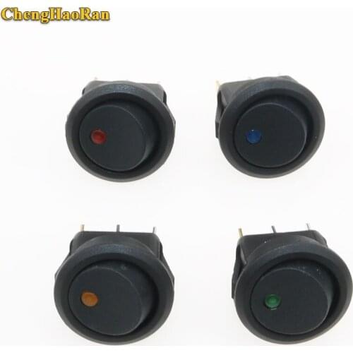 ChengHaoRan 20A 12V DC Rocker switch W/ Led Dot Light 3 pin ON-OFF Rocker Switch LED illuminated Car Dashboard Dash Boat Toggle