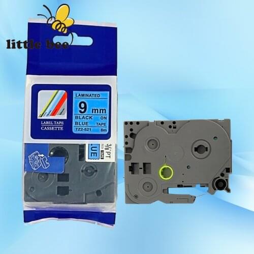 1Piece 9mm black on blue compatible brother tze tape for p-touch label tape maker tze 521 tze-521 tze521