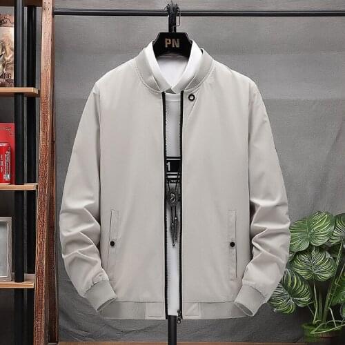 2021 New Mens Clothing Autumn Leisure Stand Collar Baseball Uniform Teen Trend Handsome Thin Jacket