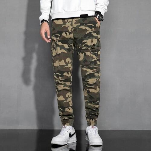 Mens Skinny Stretch Camouflage Cargo Pants Men Military Streetwear Hip Hop Trousers 2020 Jogger Pants Men Clothing