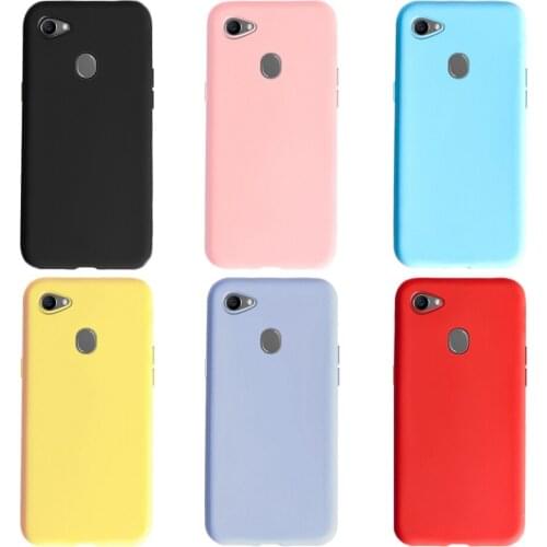 For OPPO F7 Phone Case 8 Candy Color Simple Soft Silicone Back Cover On Fundas OPPO F7 OPPO CPH1819 Cover Shockproof Bumper Capa