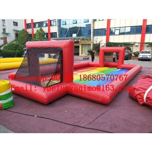 Factory direct inflatable slide, inflatable castle, inflatable football field, foam soccer field Rainbow football field BYS542