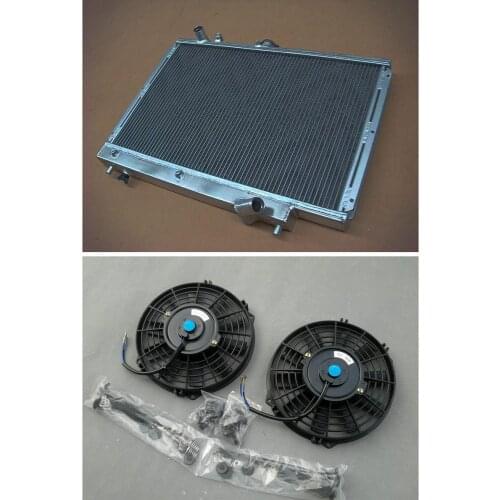 HI-PERF Aluminum Radiator + Fans For Mazda 323 GTX GTR familia Protege / Ford TX3 1989-1994 1989 1990 1991 1992 1993 1994