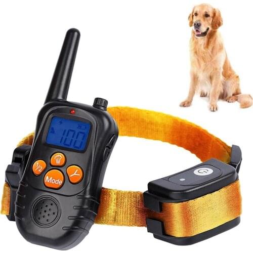 Dog Training Collar With LCD Screen Display Pet Electronic Remote Training Collar 300 Meter Range Static Shock Collar