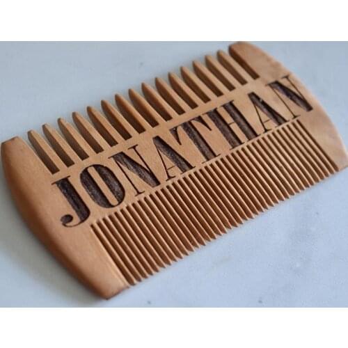 Personalized Natural Wood Hair Brush Hair Comb For Men Beard Care Wooden Comb Brushing Hair Care Tools Good Gifts Wholesale