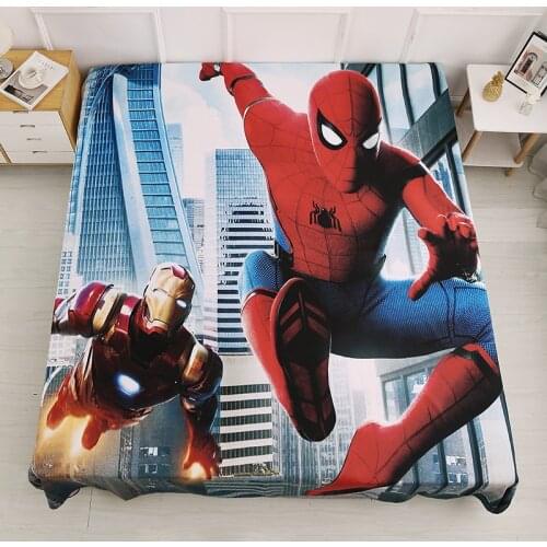 The Avengers Marvel Spider-Man Bed Sheet Single Twin Size for Boys Bedroom Decor Polyester Fabric 300TC 3D Printed Bedding New
