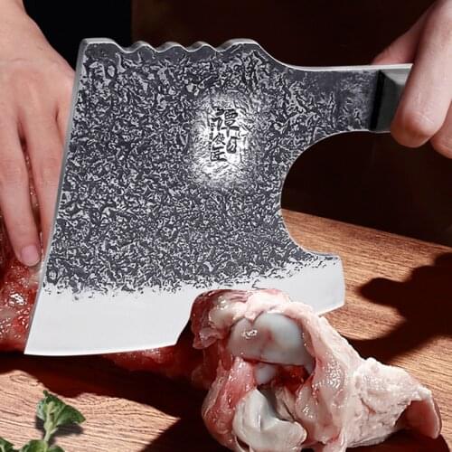 Hand forged bone chopping axe cleavers special knife for cutting big bones bone knife chef special knives Tang Knife 5CR15MOV