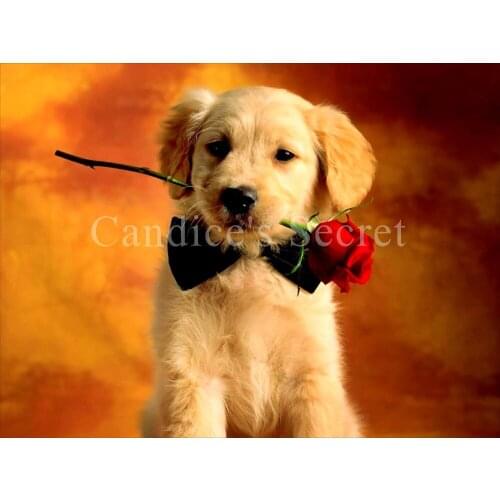 Needlework Full Embroidery Painting Cross Stitch Animal DIY Diamond Painting Kits Cross Stich Square Diamond Painting Dog