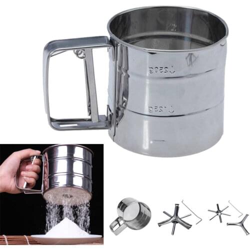 New Baking Tools Steel Stainless Powder Strainer Sifter Flour Sieve Mesh Shaker