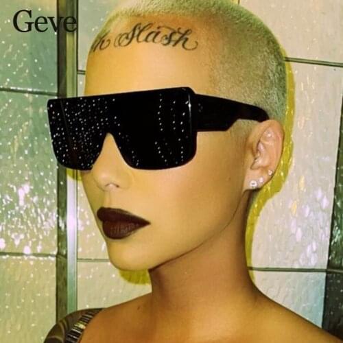 Oversized Lady Sunglasses Luxury Unique Design Unisex Square Big Sunglasses Men Women Flat Top Trendy Shades Glasses UV400