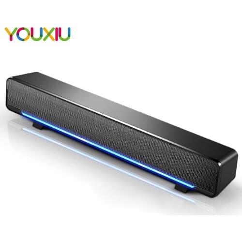 YOUXIU Desktop Computer speaker Stereo Subwoofer Music Player Bass Surround Sound Box 3.5mm USB Audio Input for PC Laptop