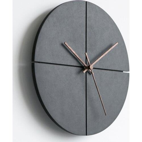 Mysterious Black 12 inch Wall Clock Modern MDF Board Artistic Square Hanging Clock Nordic Home Round Wooden Needle Clock