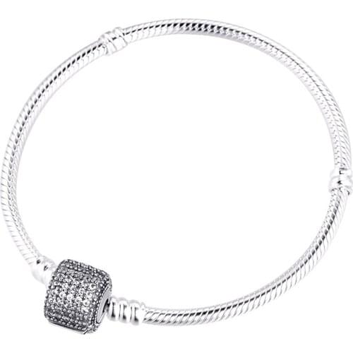 Bracelet For Women Signature Clasp Snake Chain Bracelets 925 Sterling Silver Jewelry Femme Pulseira Plata de ley Armband