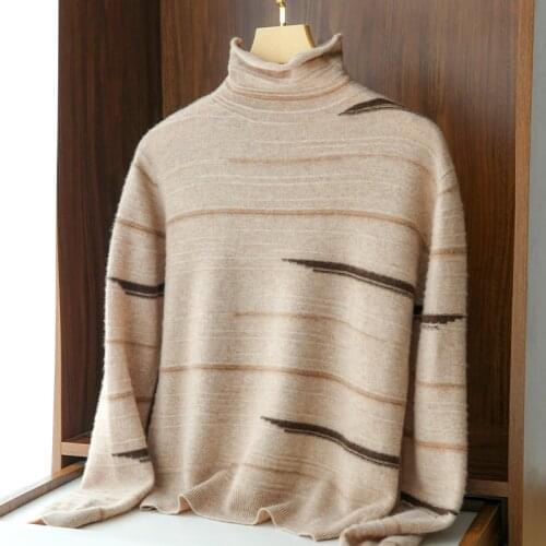 Zocept Winter Warm Turtleneck Sweater Women High Quality Pull Wool Pullovers Korean Style Striped Long Sleeve Knitted Jumper Top