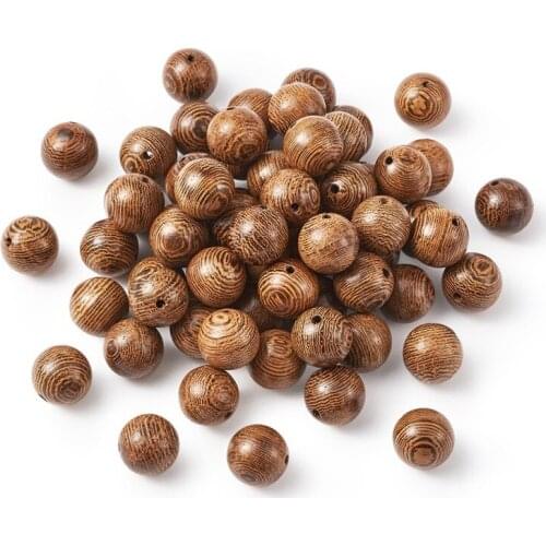 100pcs/bag Undyed Round Wood Beads 12mm , Hole: 2mm