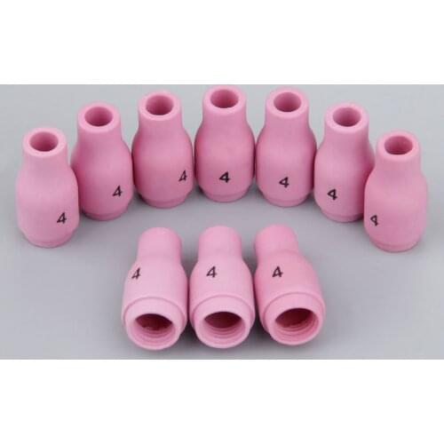 13N09 Plasma Cutting Alumina Nozzle Cups TIG Welding Large Gas Lens 13N08#4 For PTA DB SR WP 9 20 25 TIG Welding Torch 10pk