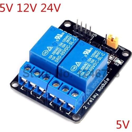 2 Channel Relay Module 5V 12V 24V Optocoupler Iisolation Blackboard
