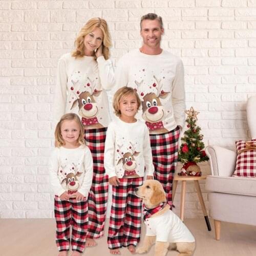 2020 Christmas Family Matching Pajamas Set Deer Adult Kid Family Matching Clothes Top Pants Sleepwear Set Baby Romper