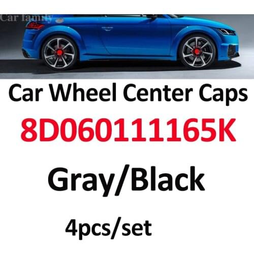 4pcs 14.6CM 146MM Car Rim Center Cap Auto Hub Cap Covers 8D060111165K Gray/Black Car Styling Fit For Audi TT Accessory