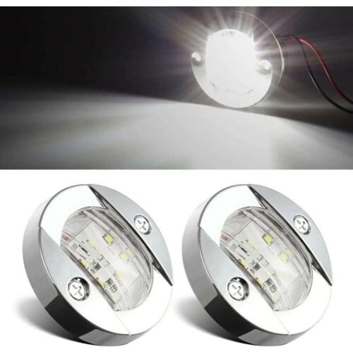 White LED Stern Lights 3 inch Round Waterproof Wide luminous angle 6 LED Cockpit Light