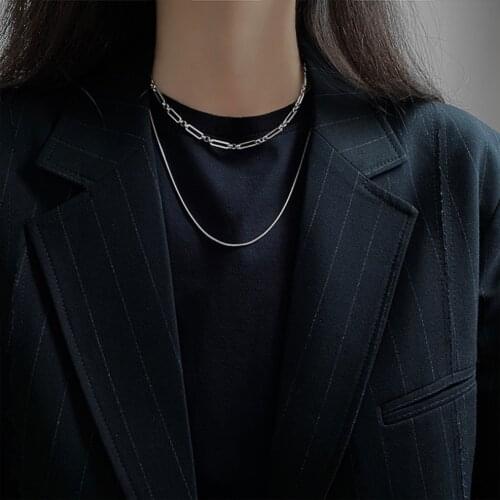 316L Stainless Steel New Fashion Upscale Jewelry Hip hop Hipster Minimalism Choker Charms Chain Necklaces Pendants For Women