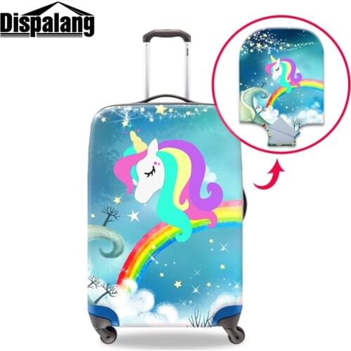 Dislapang Cartoon Luggage Cover Unicorn Print Suitcase Protective Cute Thick Dustproof Cover for 18-30 inch Travel Accessories