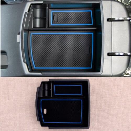 Black Car Center Console Armrest Storage Box Organizer Tray Holder Fit For Hyundai Kona 2018 2019 2020 2021 Accessories