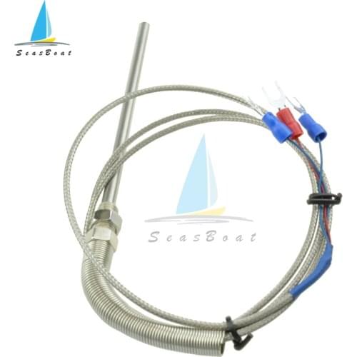 0-150 degree M8 1m 2m PT100 Type 100mm Probe Screw Thread Cable Thermocouple Oven Temperature Sensor