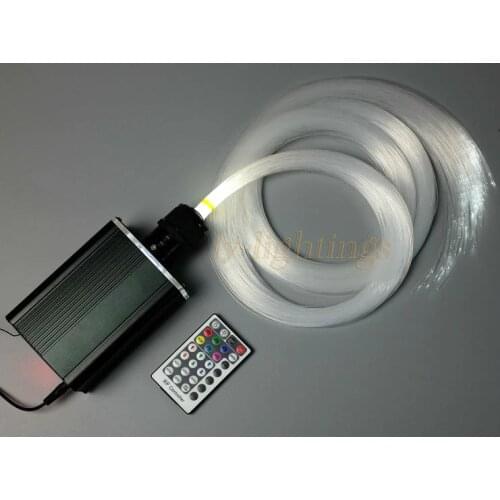 For sales Decoration fiber optic light kit optical fiber stars celing light RGB+W 18W led light source+0.75mmx3mx300 PMMA fibre