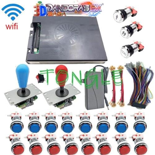 DIY kit Pandora Saga EX 3D wifi 6800 in 1 with LED Button joystick Coin acceptor power supply for Arcade cabinet game machines