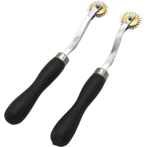 Wooden handle crimping wheel cloth pressing wheel tailoring tracing wheel leather spacing scoring wheel/needle scoring wheel