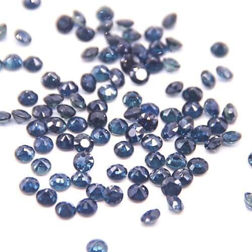 Pure natural sapphire blue corundum round ring face jewelry inlaid accessories DIY luxury jewelry bijoux femme fashion bijoux