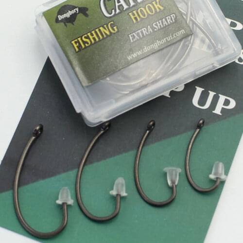 10PCS/Box Carp Fishing Hooks High Carbon Steel Jig Head Curve Shank Gripper Carp Hook Super Sharp Barbed Hooks For Competition
