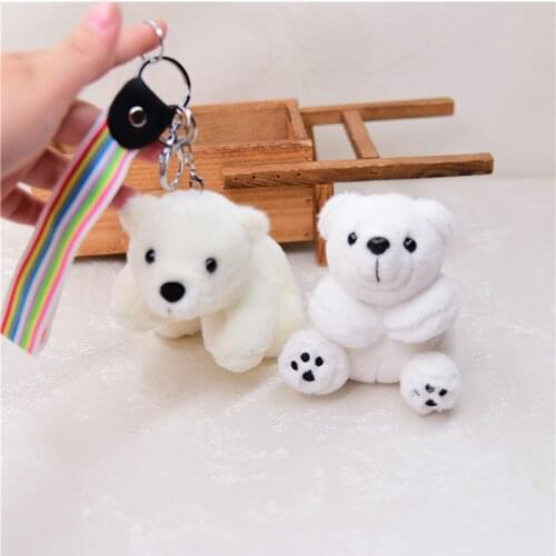 Cute Polar bear white doll soft Popular pendant Exquisite Keychain good quality Soothing doll christmas birthday gift