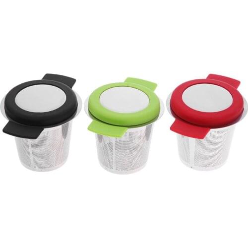 Stainless Steel Reusable Tea Infuser Basket Fine Mesh Tea Strainer With Handles Lid Tea and Coffee Filters for Loose Tea Leaf