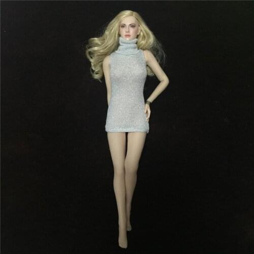 Mnotht 1/6 Scale Female Soldier White T-Shirt with Skirt Dress Suit for 12in Action Figure Phicen Tbleague Collection Toy