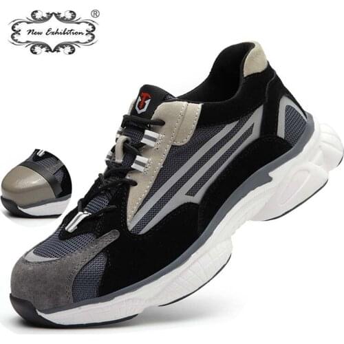 New Exhibition Outdoor Mens Fashion Sneaker Work Shoes Steel Toe Anti Smashing Protective Puncture Indestructible Safety Boots